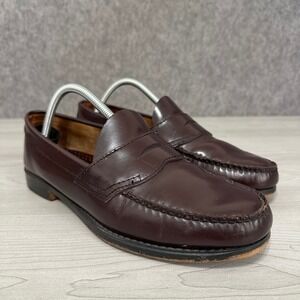 Vintage G.H. Bass Weejuns Penny Loafers Mens 10 Burgundy Leather Slip On Shoe